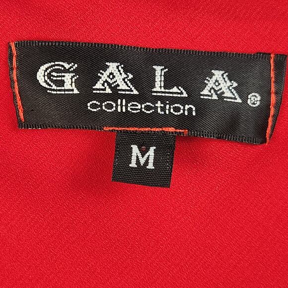 Gala Collection Red Floral Velvet Burnout Dress  Women’s SZ M Vintage 1990’s - Picture 3 of 15